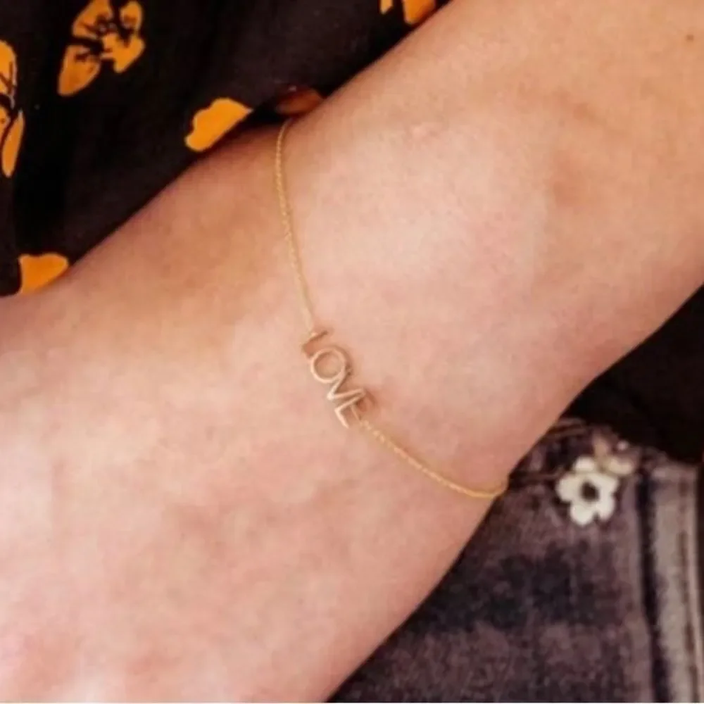 NIB Maya Brenner LOVE bracelet in silver tone.